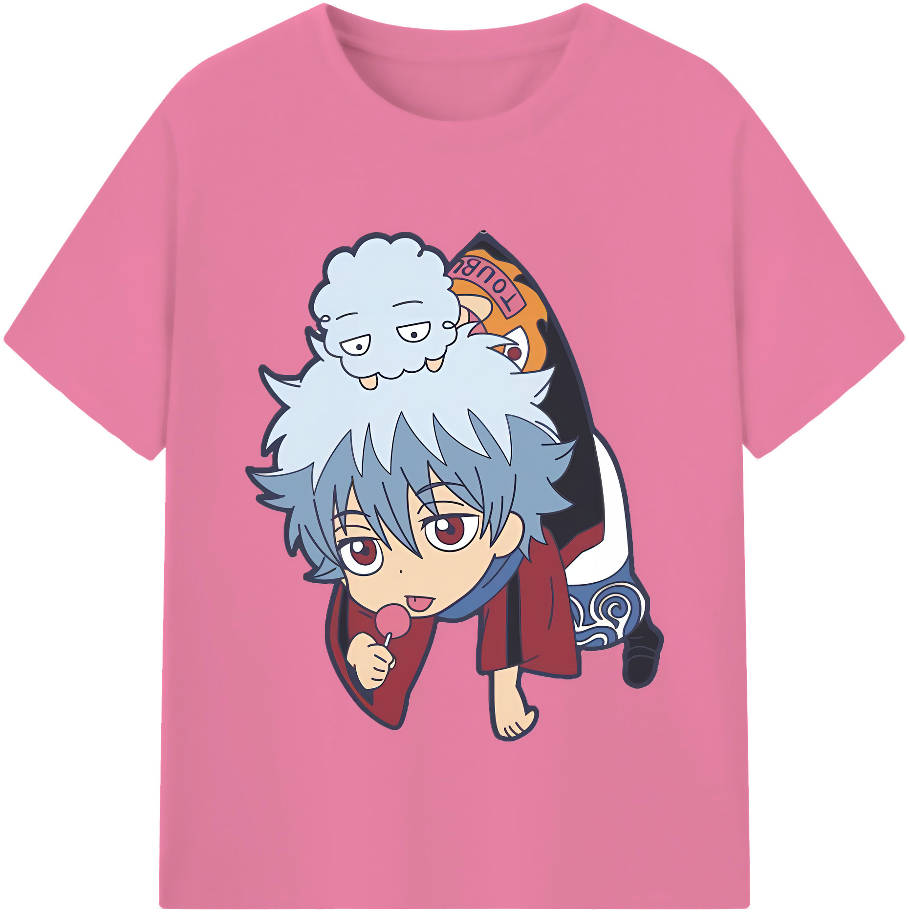 （画像用） ぎんたま 坂田銀時（さかたぎんとき） 神楽 志村新八（しむら しんぱち） GINTAMA Sakata Gintoki Kagura Shimura Shinpachi 綿100％半袖Tシャツ（フロントプリント）